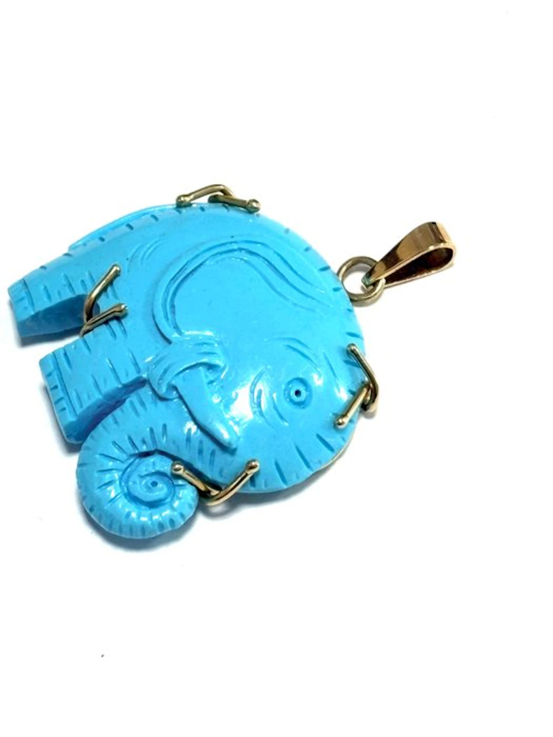 Turquoise - 18 kt. - Yellow gold - Pendant