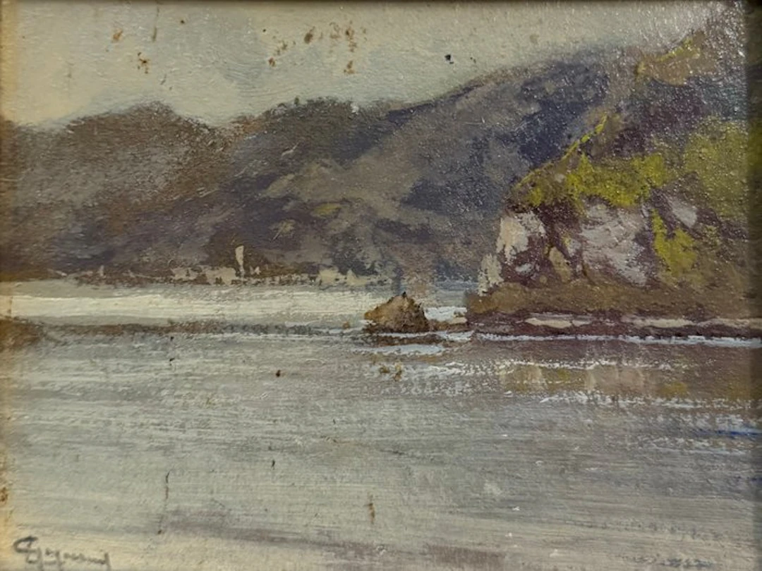 Lorenzo Gignous (1862-1958) - Veduta lacustre con promontorio - NO RESERVE