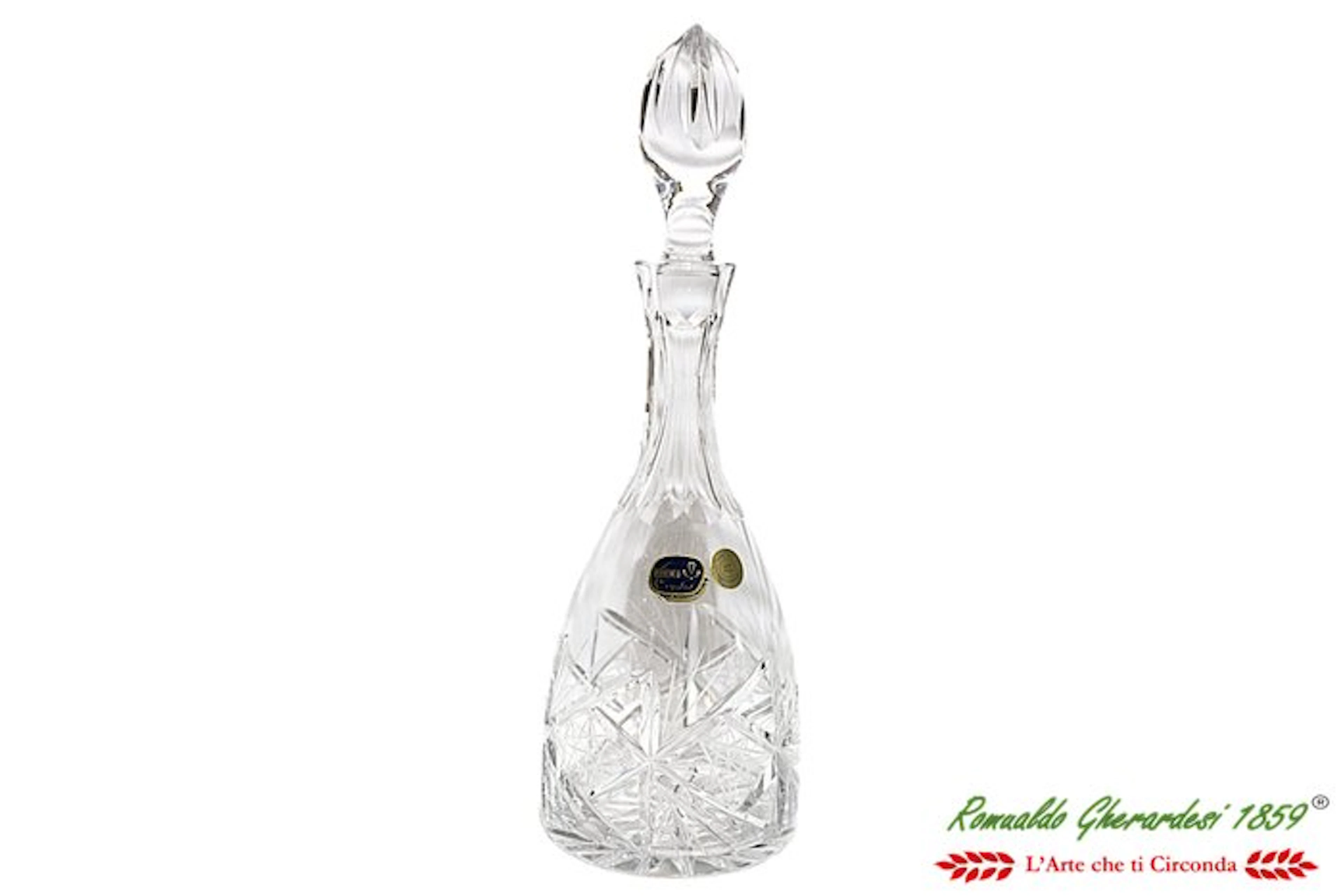 Boemia cristallo molato Bottiglia 1960 Grande misura...