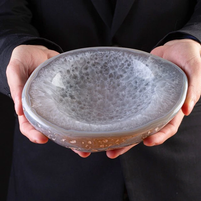 Natural Agate Geode - Ashtray - Agate Geode Ashtray: A...