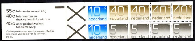 Netherlands 1976 - Miscut stamp booklet PB21a - NVPH PB21A