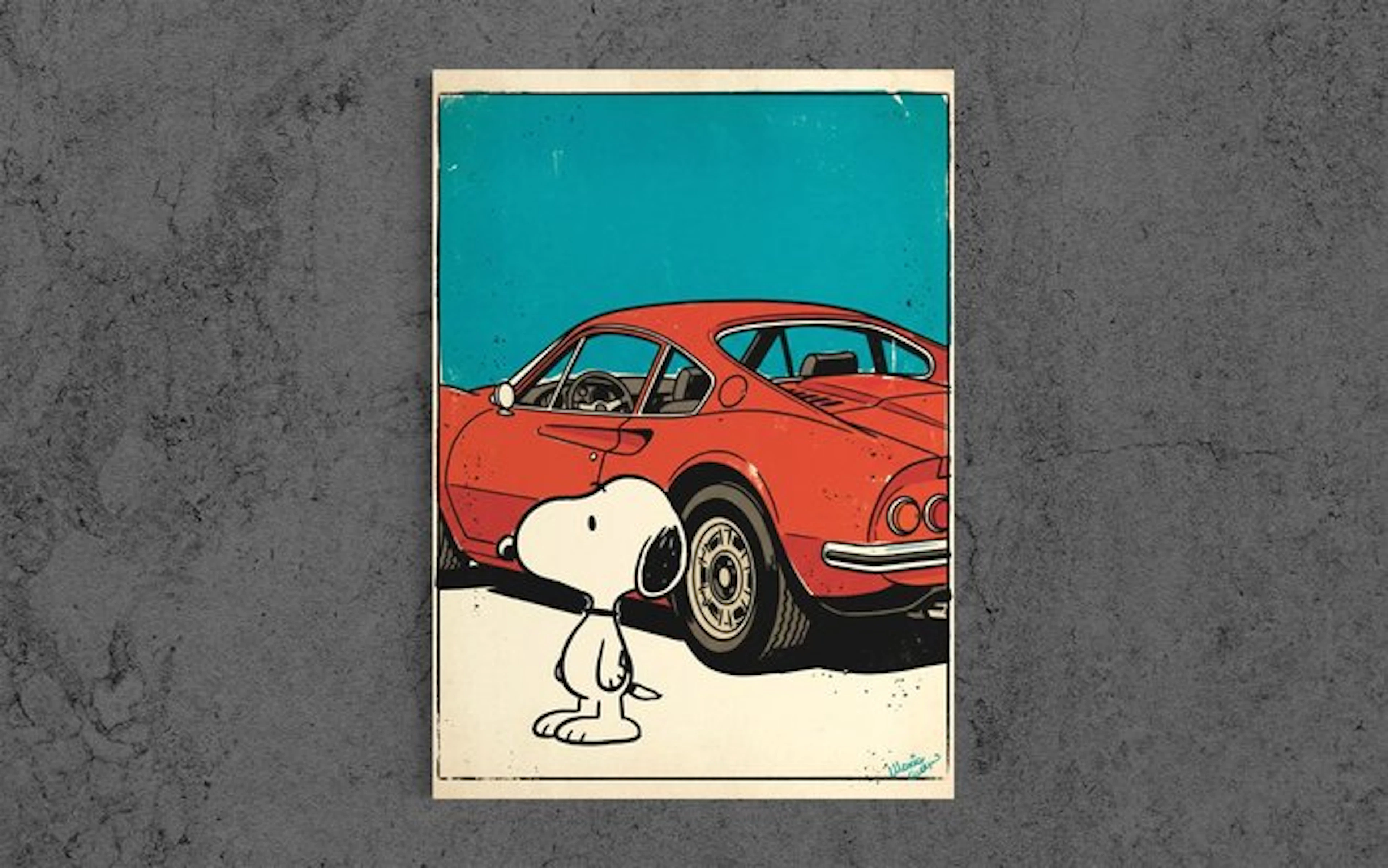Maria Cuomo - SNOOPY & FERRARI DINO 246 GT Canvas Limited Edition