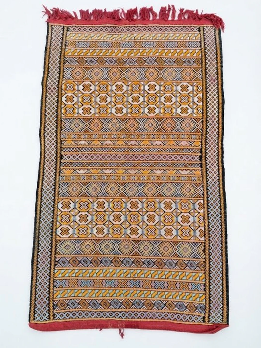 handgeknoopt Berber / Kelim loper tapijt met geometrisch...