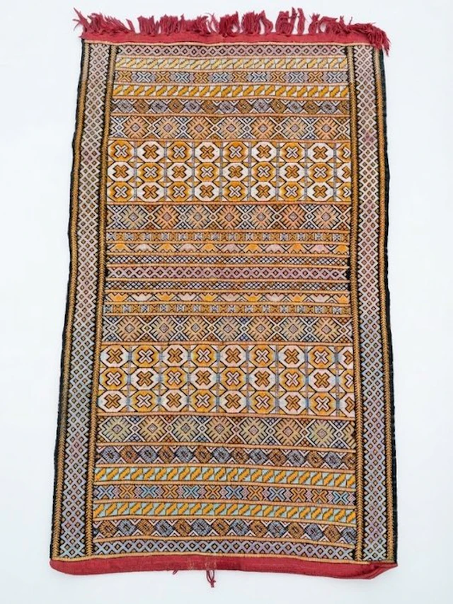 handgeknoopt Berber / Kelim loper tapijt met geometrisch...
