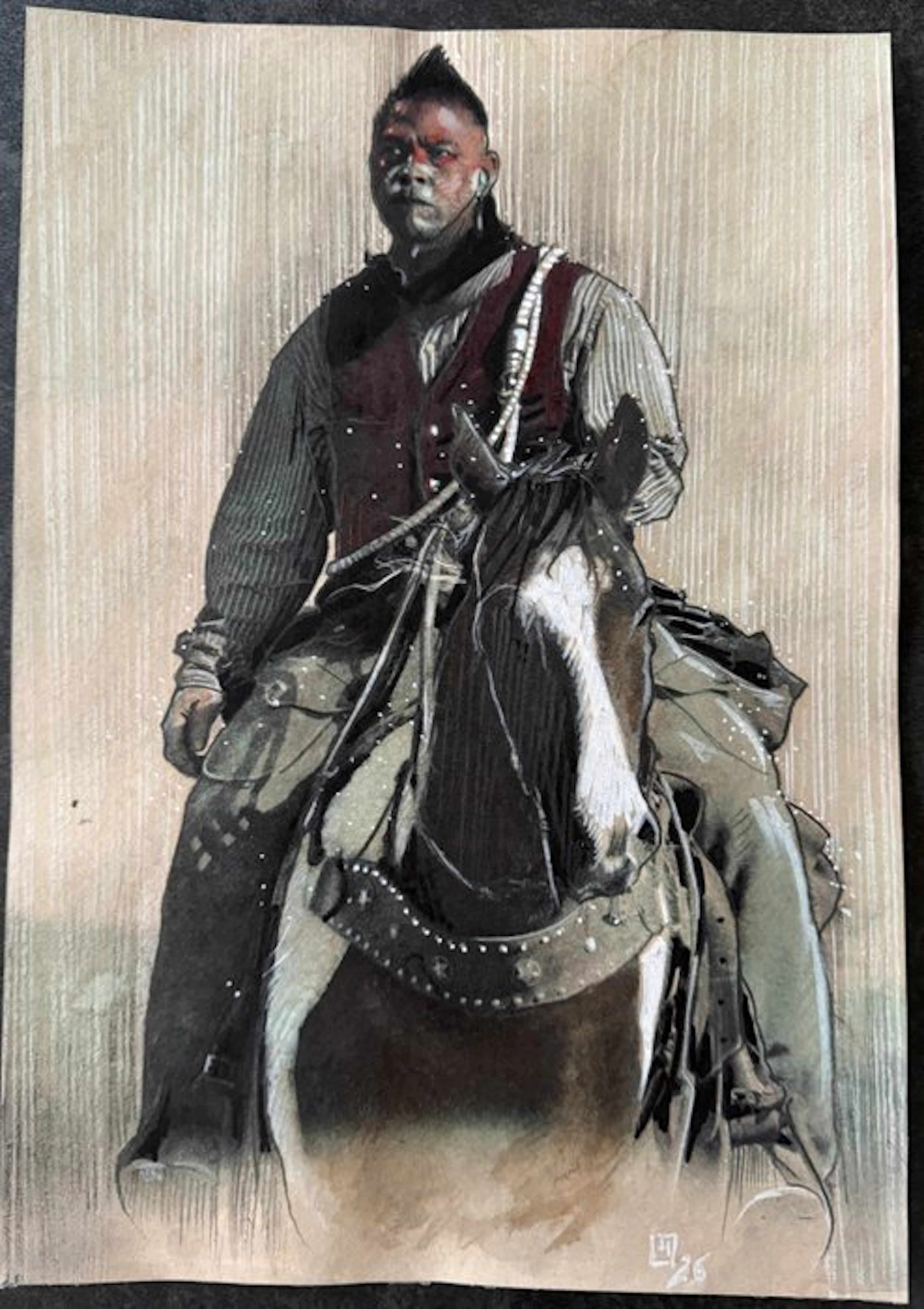 Le Hénanff, Fabrice - 1 Original colour drawing - Horseback Rider - 2026