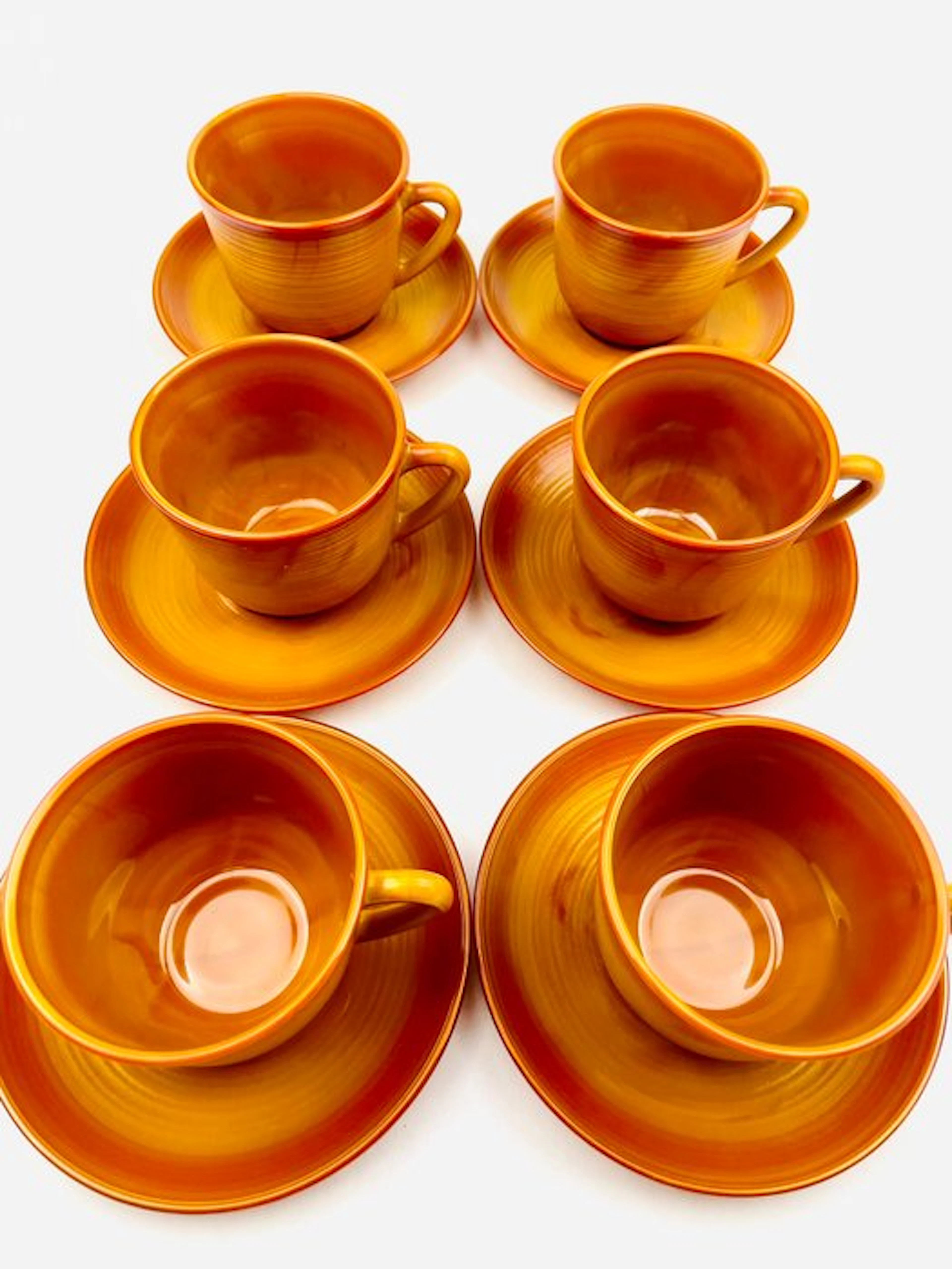 Arcopal - Coffee service (12) - Volcan - Opaline glass - French 70s Design