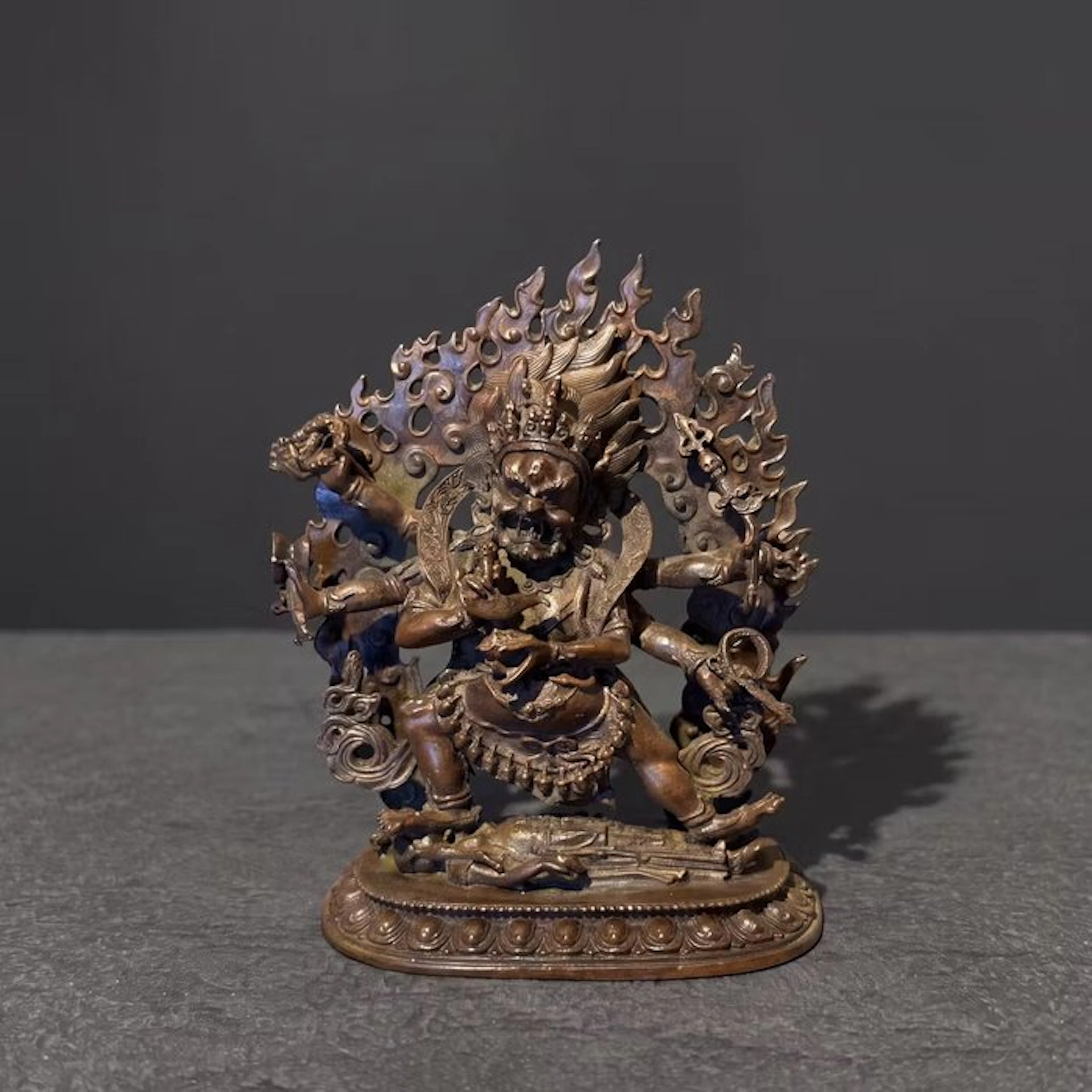 Zes-Armige Mahakala 12 cm - Bronze - Asia (No reserve price)
