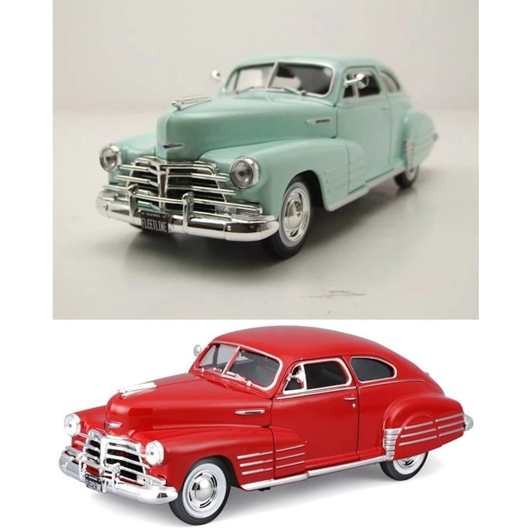 Maisto 1:24 - Model car (2) - Chevrolet Fleetline azul...