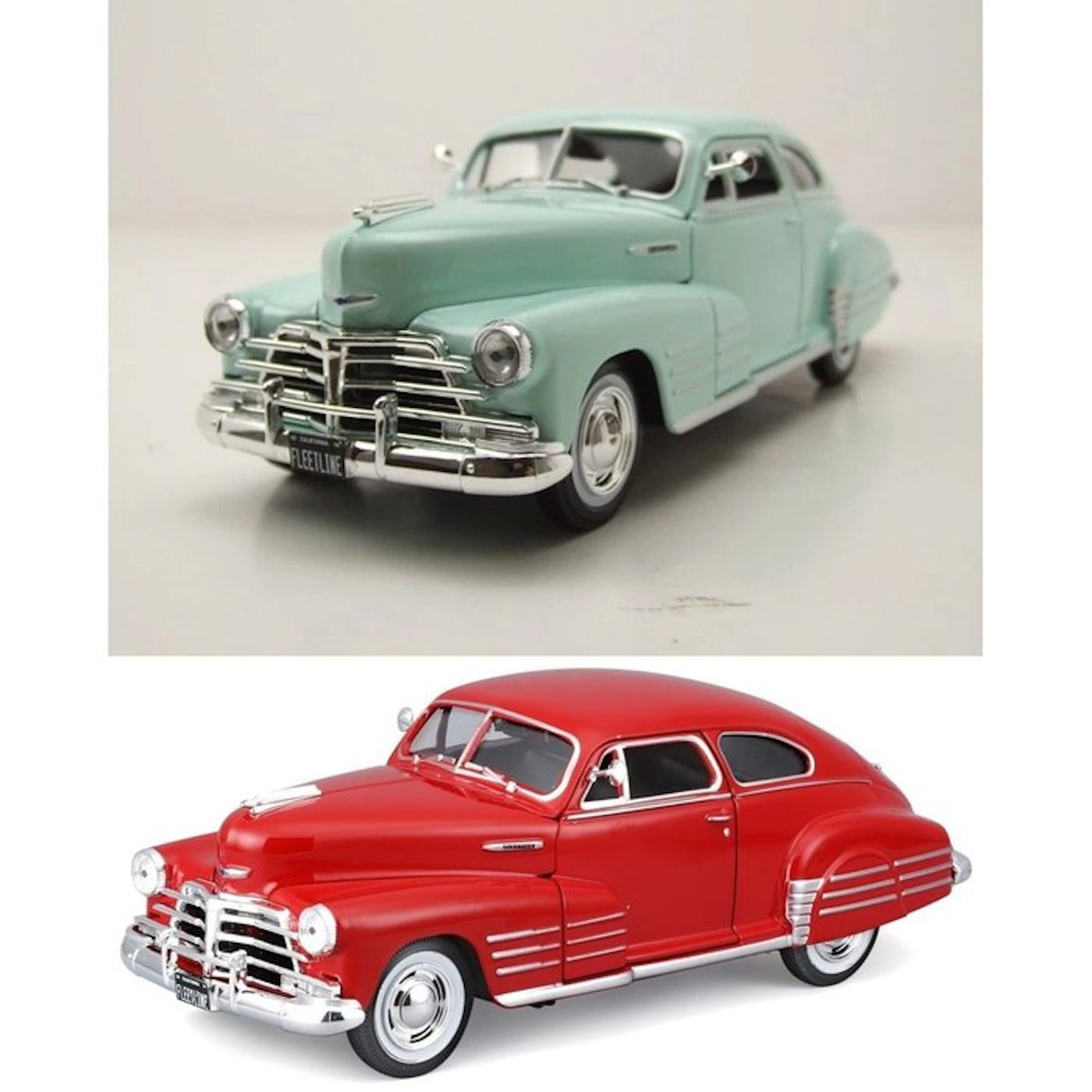 Maisto 1:24 - Model car (2) - Chevrolet Fleetline azul...