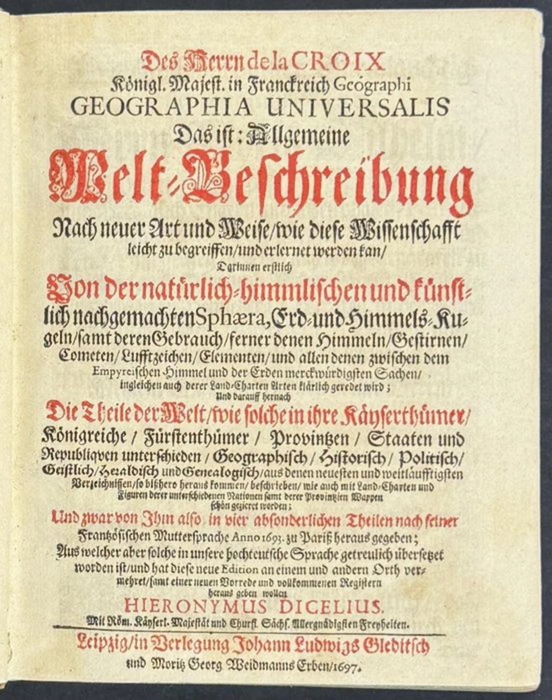 Antoine Pherotée de la Croix - Geographia Universalis