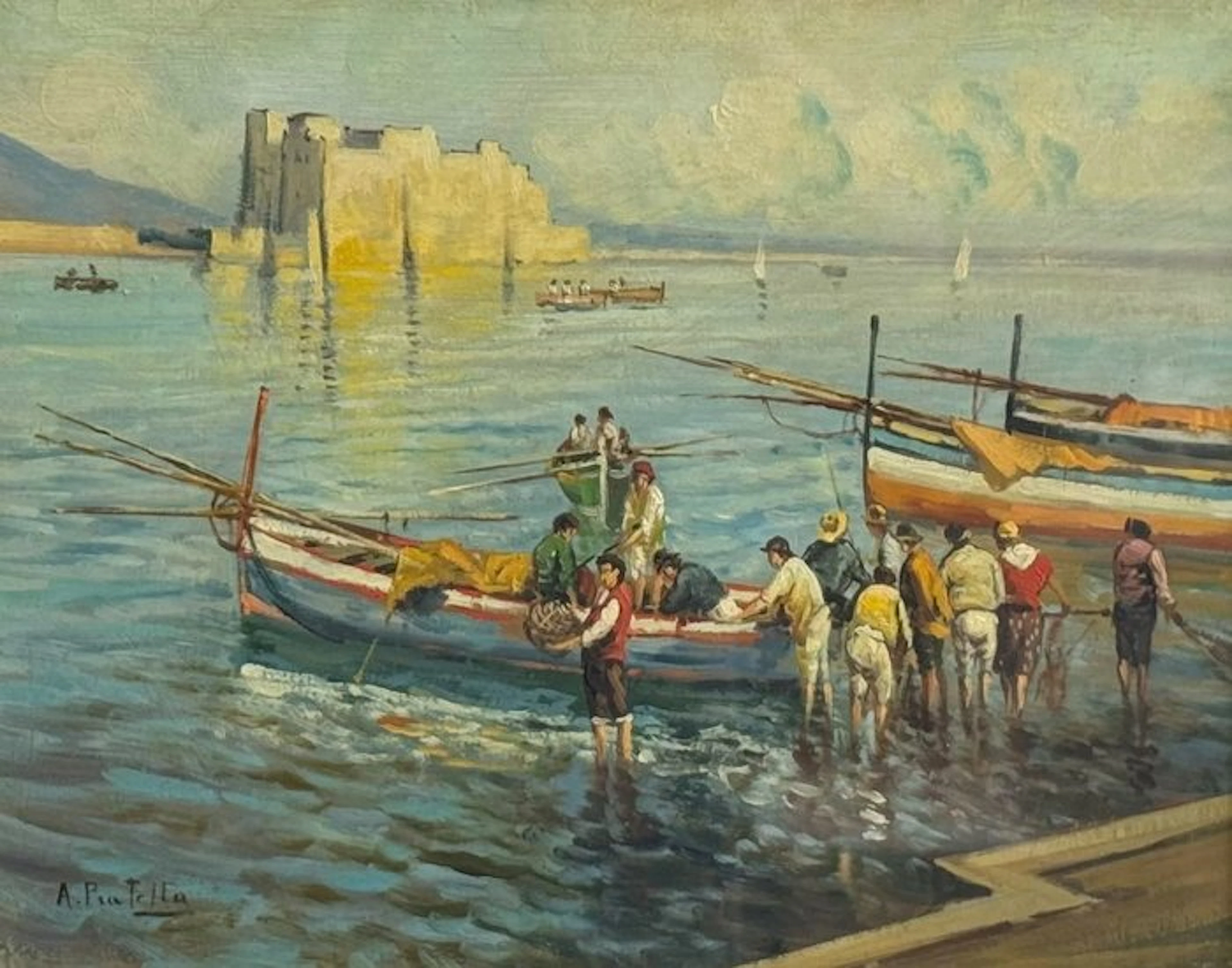 Scuola napoletana (XX), Da Attilio Pratella - Pescatori a Mergellina