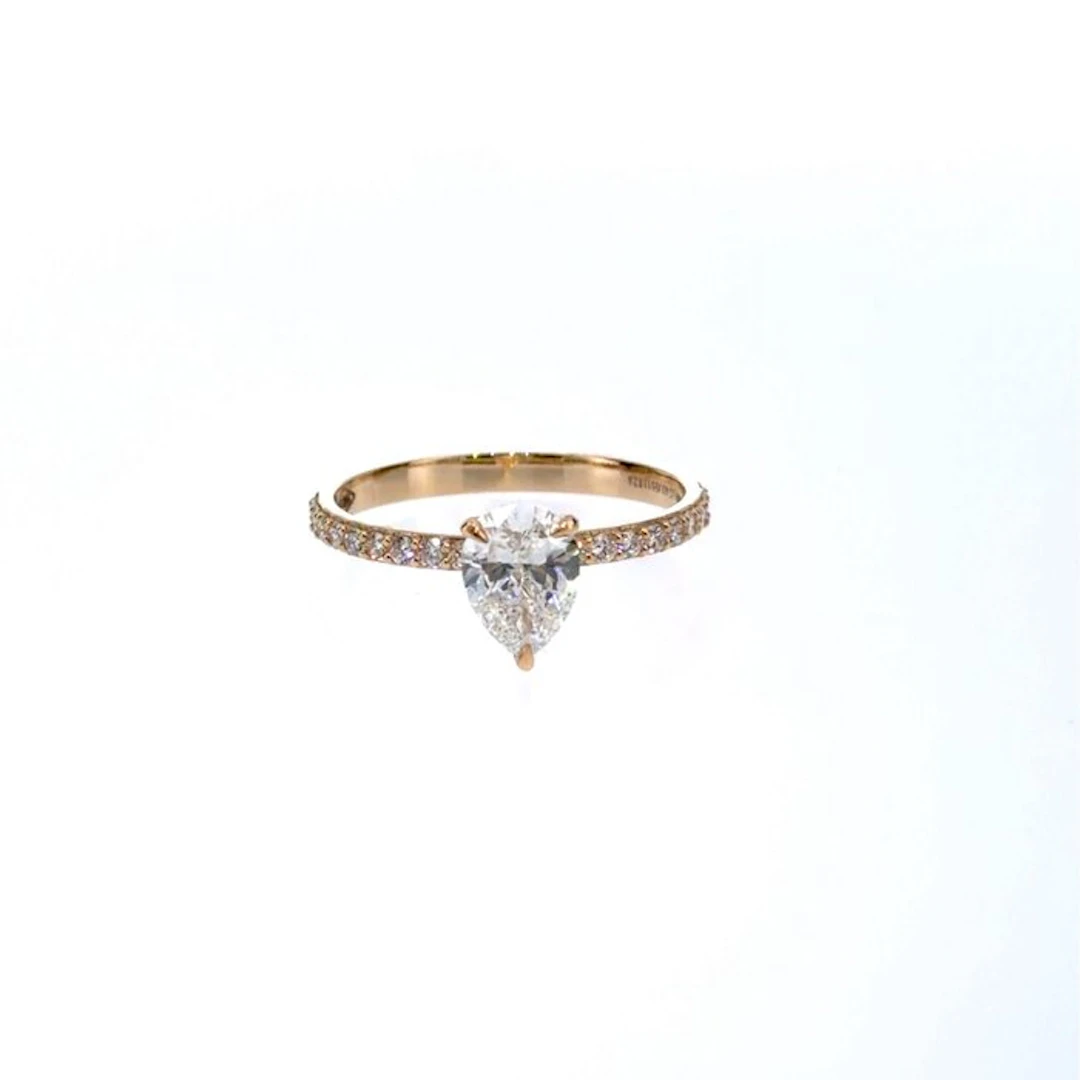 No reserve price - Ring - 14 kt. Yellow gold - 1.08ct. tw. Diamond (Lab-grown)