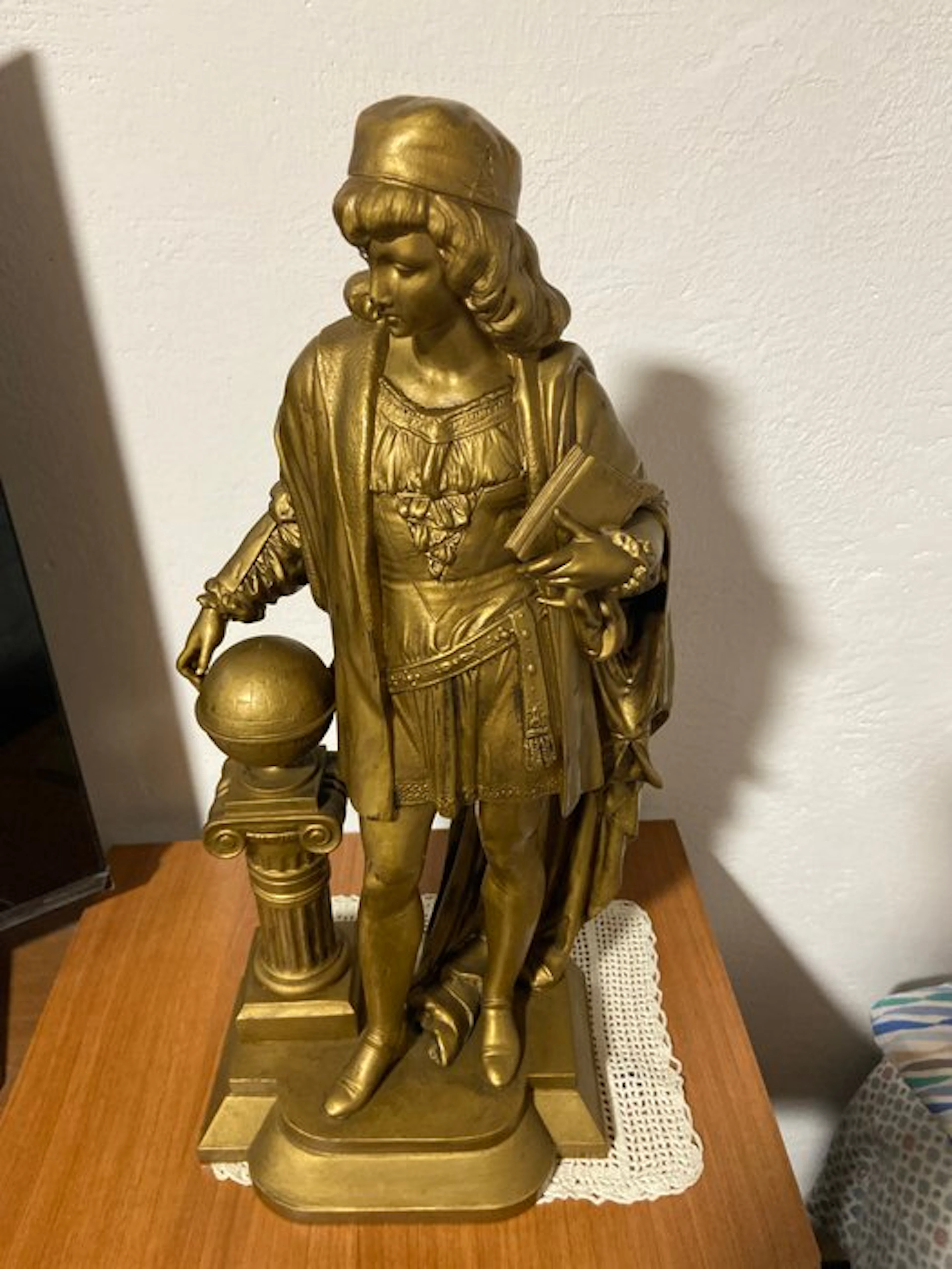 Statue, Columbus - 50 cm - Spelter
