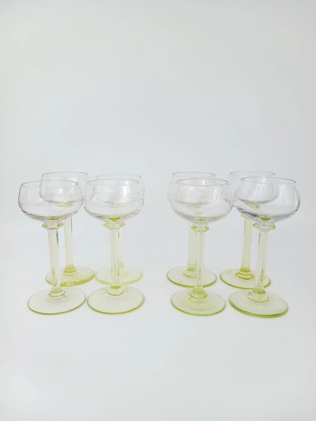 scailmont - Drinking set (8) - Uranium glass