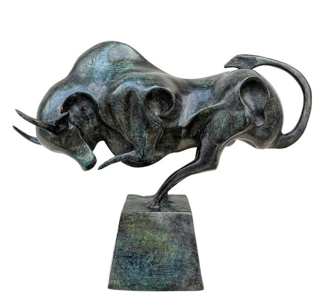 Figurine - Beeldje - Abstract Bull - Brons - Bronze