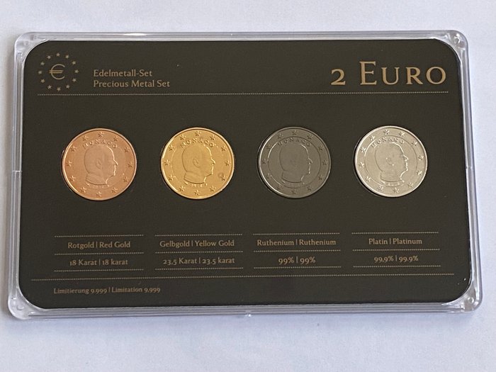 Monaco. 2 Euro 2012 (4 monnaies couleur) (No reserve price)