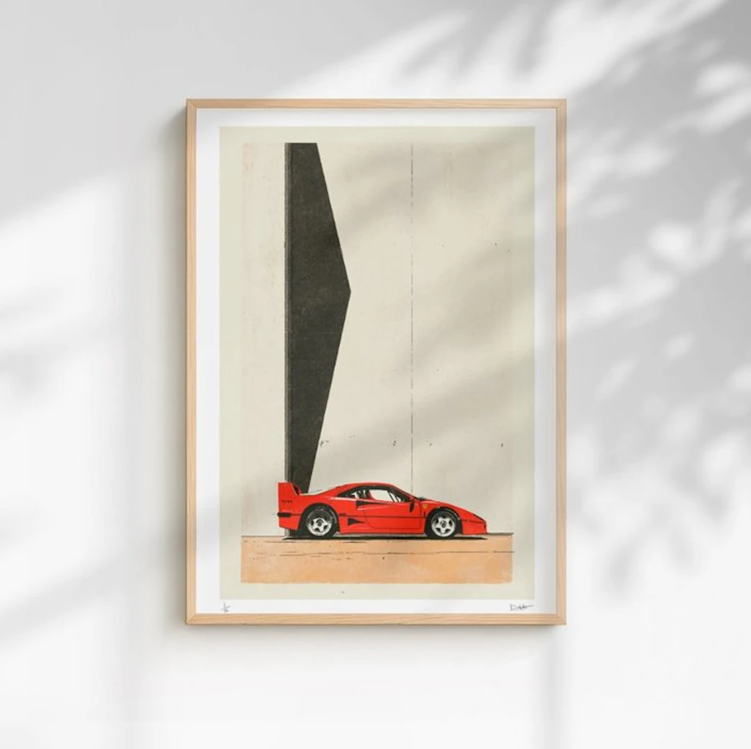 EGO - ferrari f40 – 40x60 cm – 1/5 Signée COA