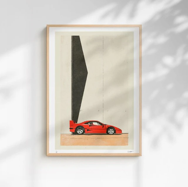 EGO - ferrari f40 – 40x60 cm – 1/5 Signée COA