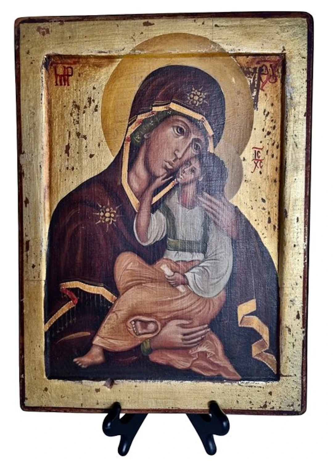 Icon - The Virgin of Jaroslav - Wood - Hand-painted - 27 x 36.5 cm