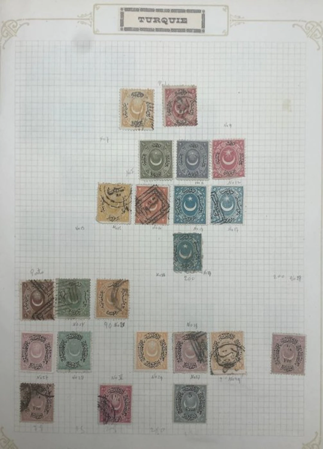 Türkiye - Turkish collection on album pages, from classic stamps.