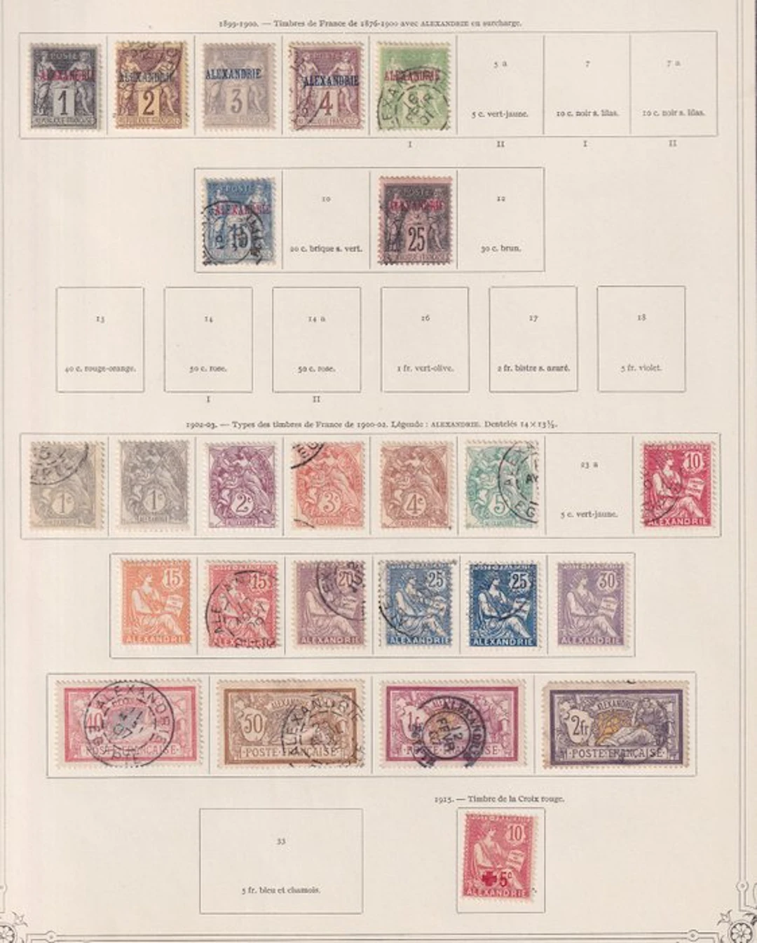 Alexandria - and Alexandrette, stamp collection