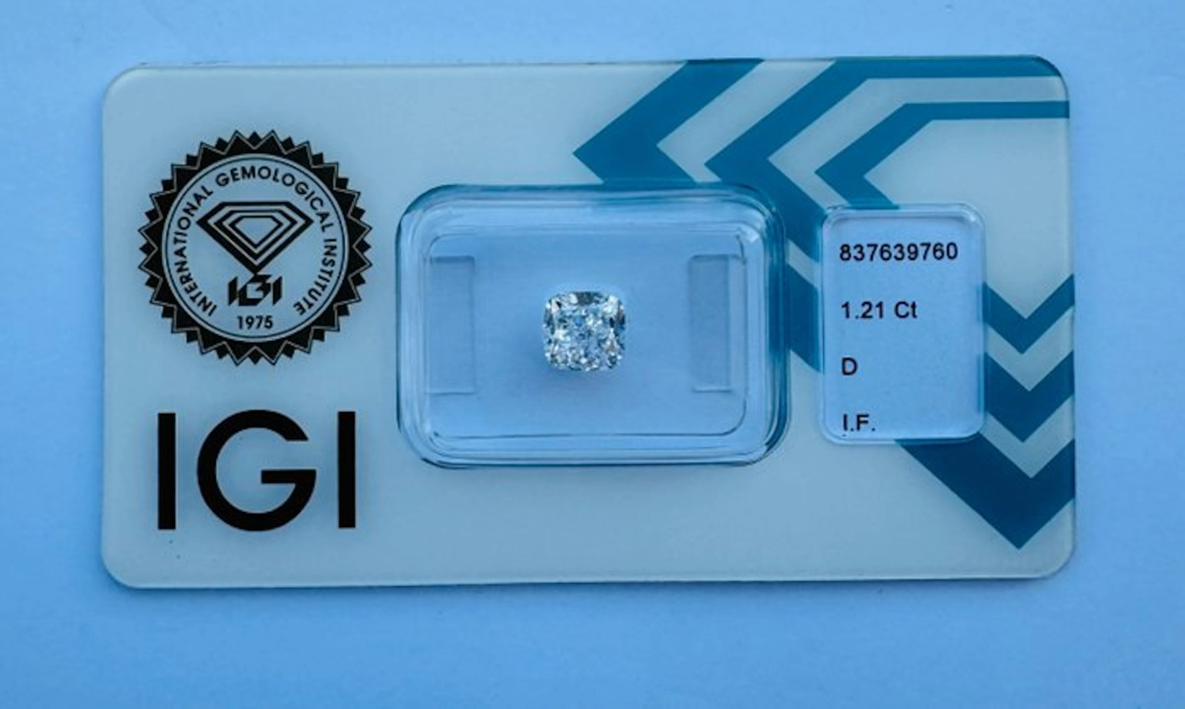 1 pcs Diamond (Natural) - 1.21 ct - Cushion - D...