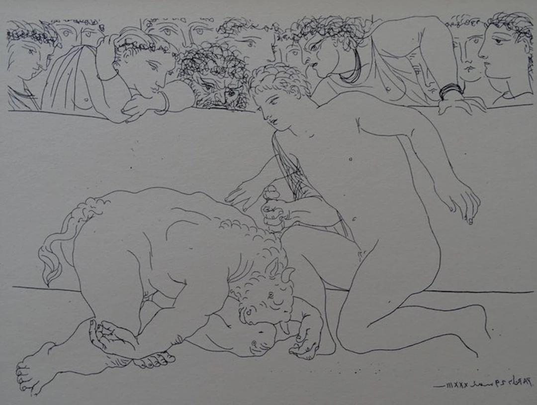 Pablo Picasso (1881-1973) - La Lucha y el minotauro