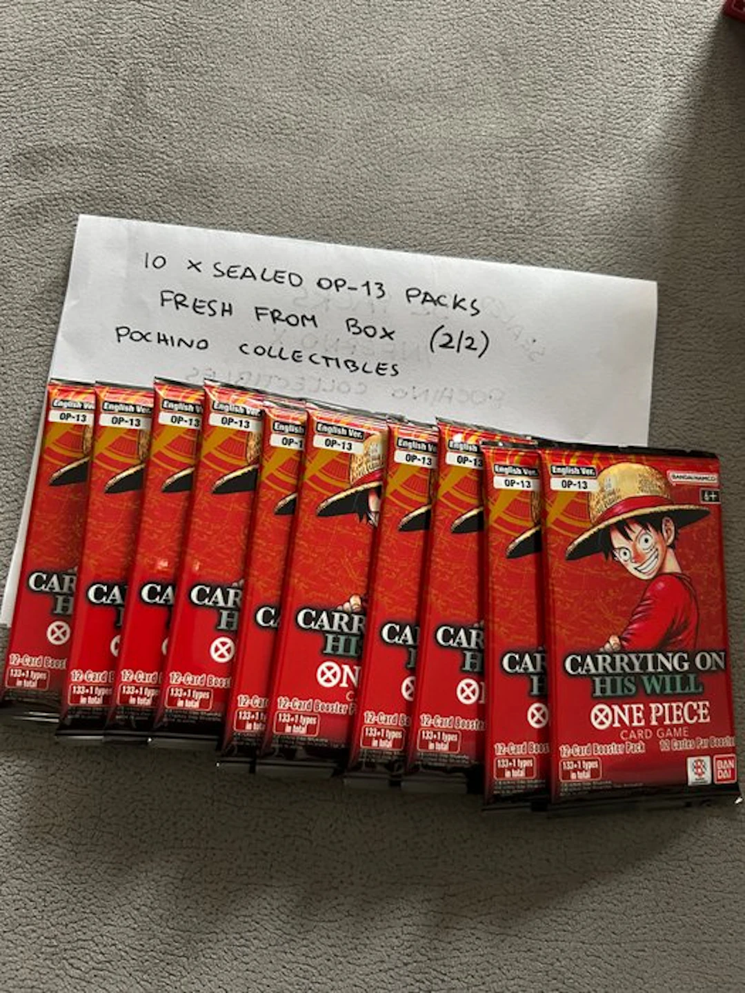 Bandai - 10 Booster pack - One Piece - 10x sealed OP-13 booster packs