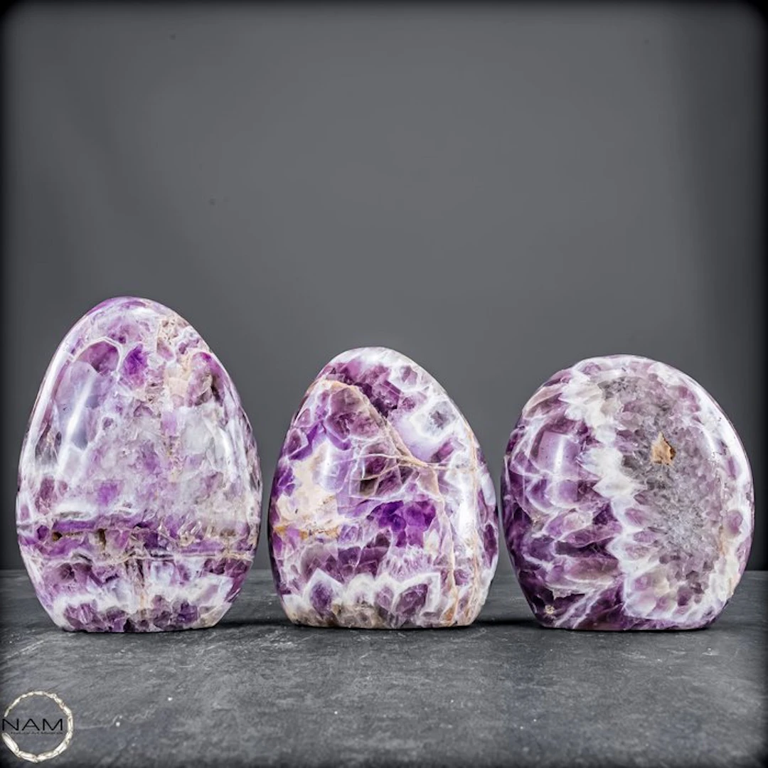 Amethyst–Prasiolite Premium Set from Bolivia – three...