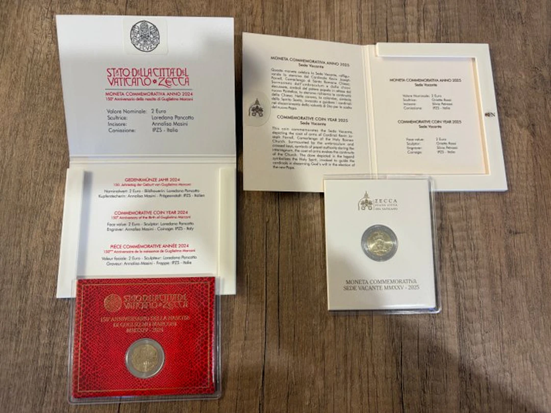 Vatican. 2 Euro 2024/2025 "Guglielmo Marconi" + "Sede...