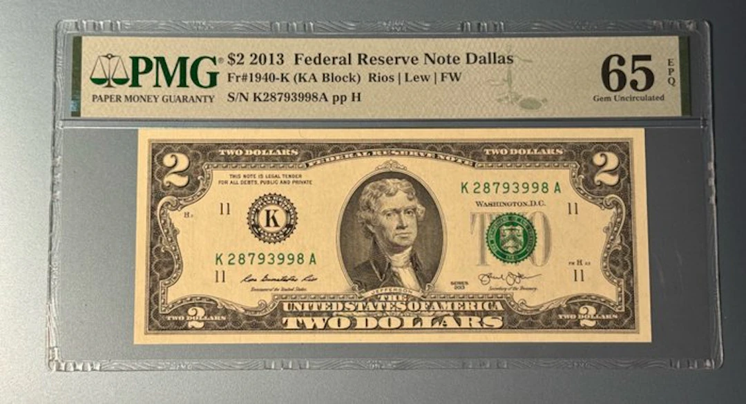 United States of America. - 2 Dollars - 2013 - Fr 1940-K (No reserve price)