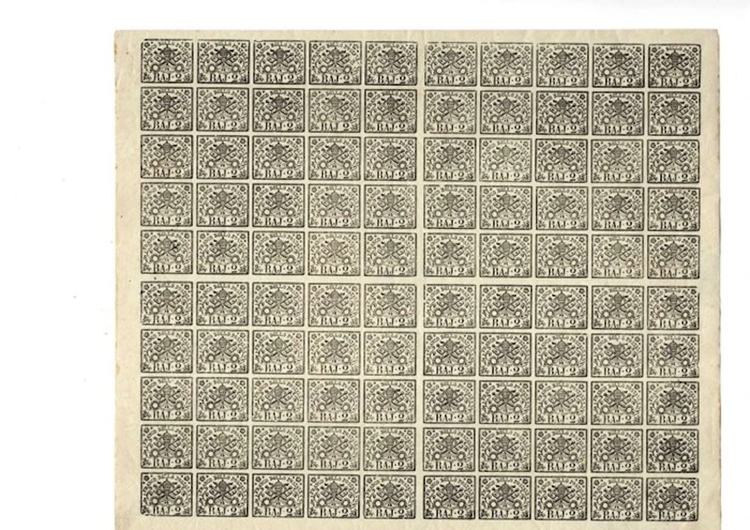 Italian Ancient States - Papal State 1852/1852 - 2 bajocchi greenish-white