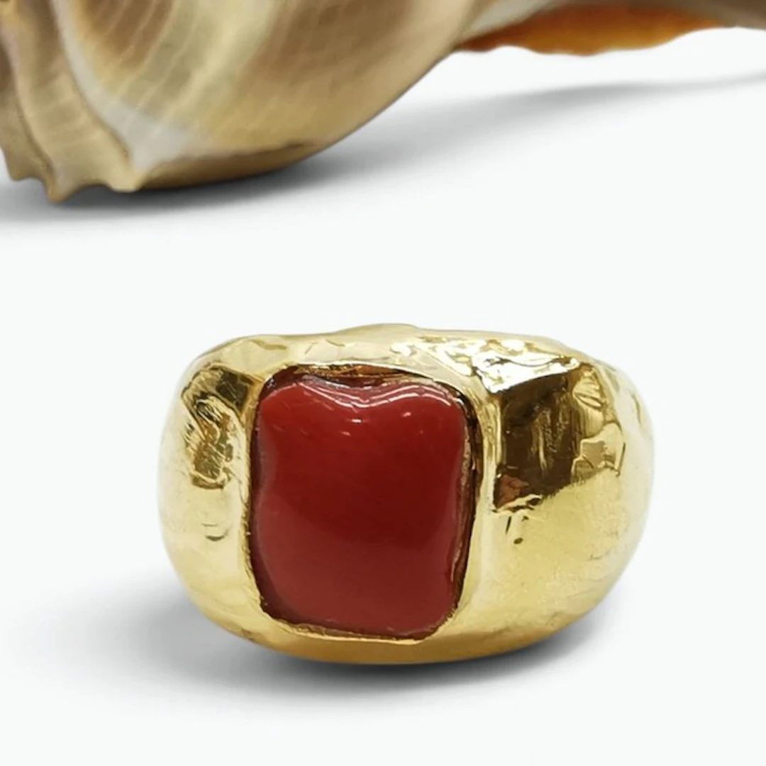 Coral - Bronze - Ring - Italian craftsmanship