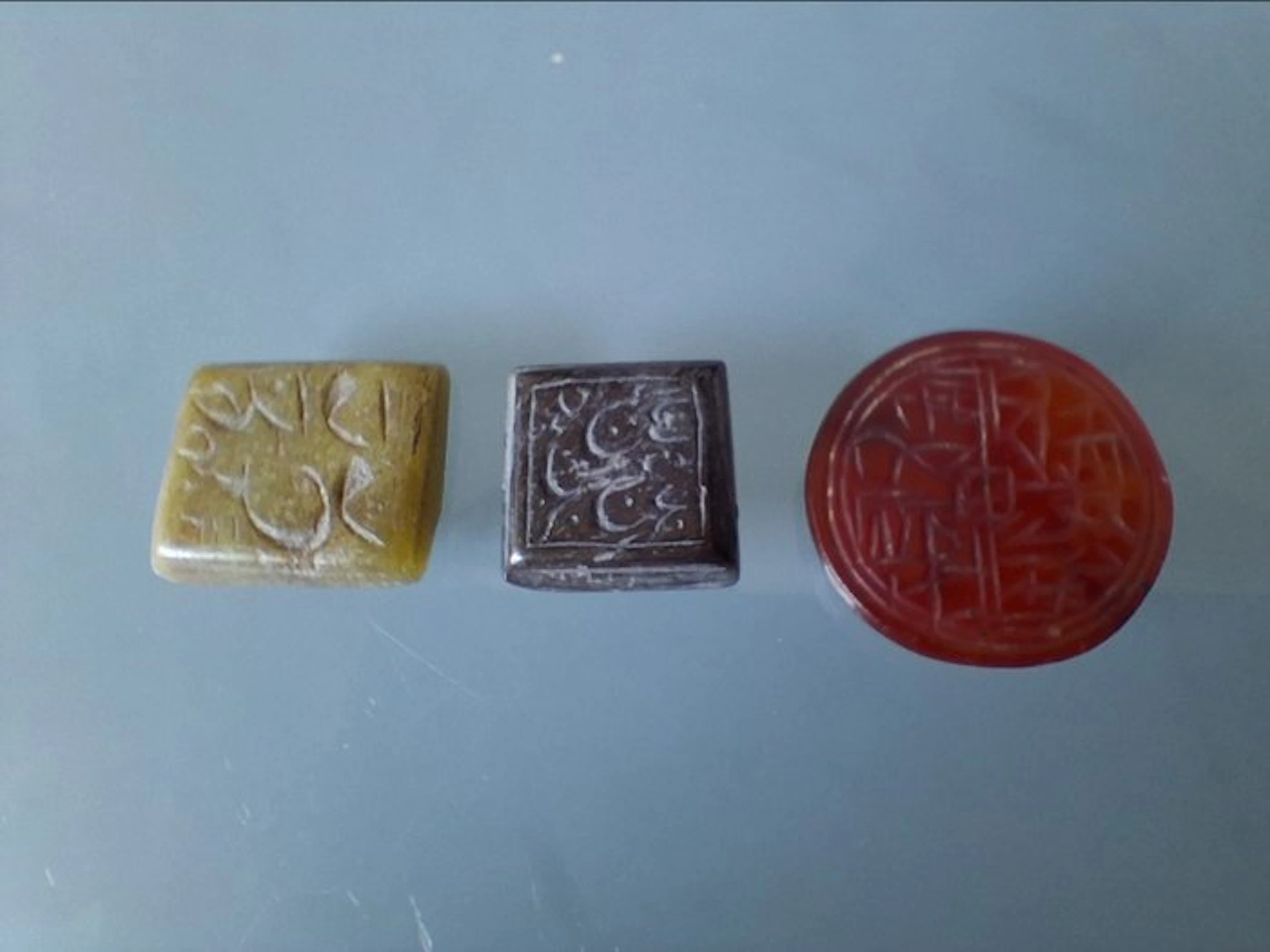 Set of 3 intaglio seal matrices from Asia and the Middle...