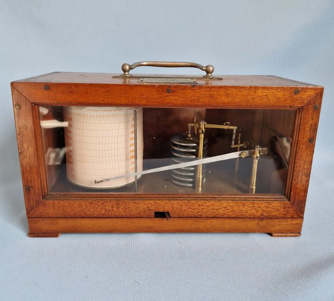 Richard Frères / R.F. 18001, Paris - Barograph - Glass, Wood - ship's barograph