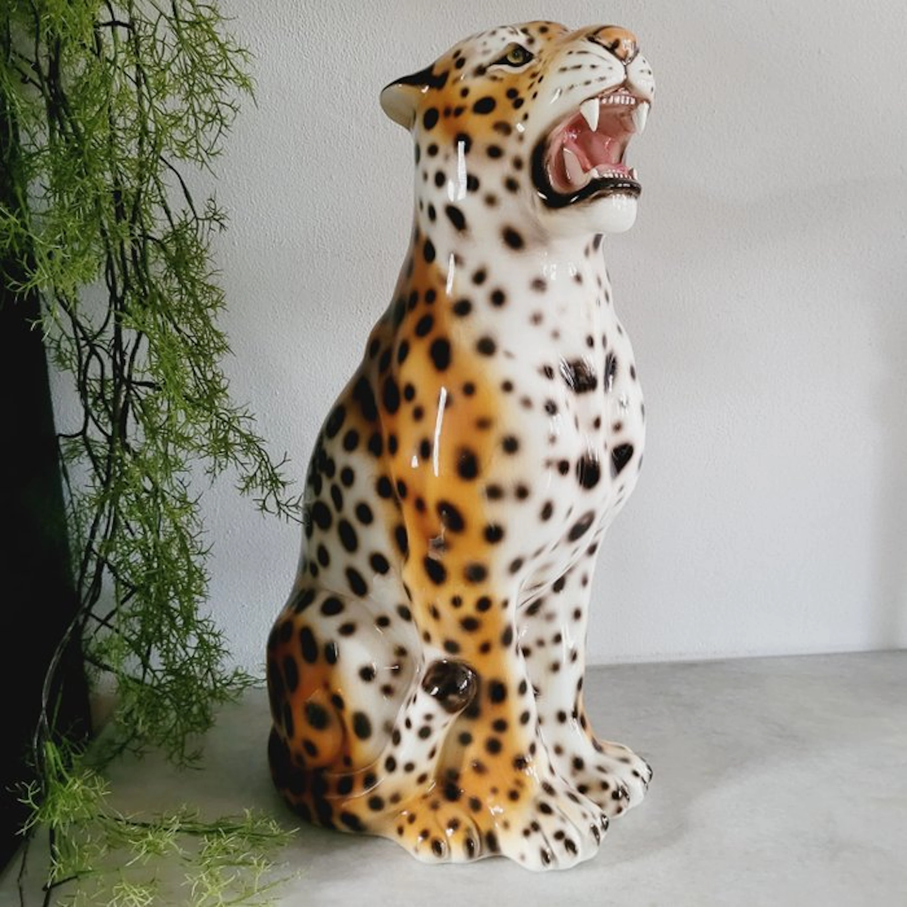 Statue, Luipaard, Gesigneerd, Italiaans Keramiek - 60 cm - Ceramic - 1970