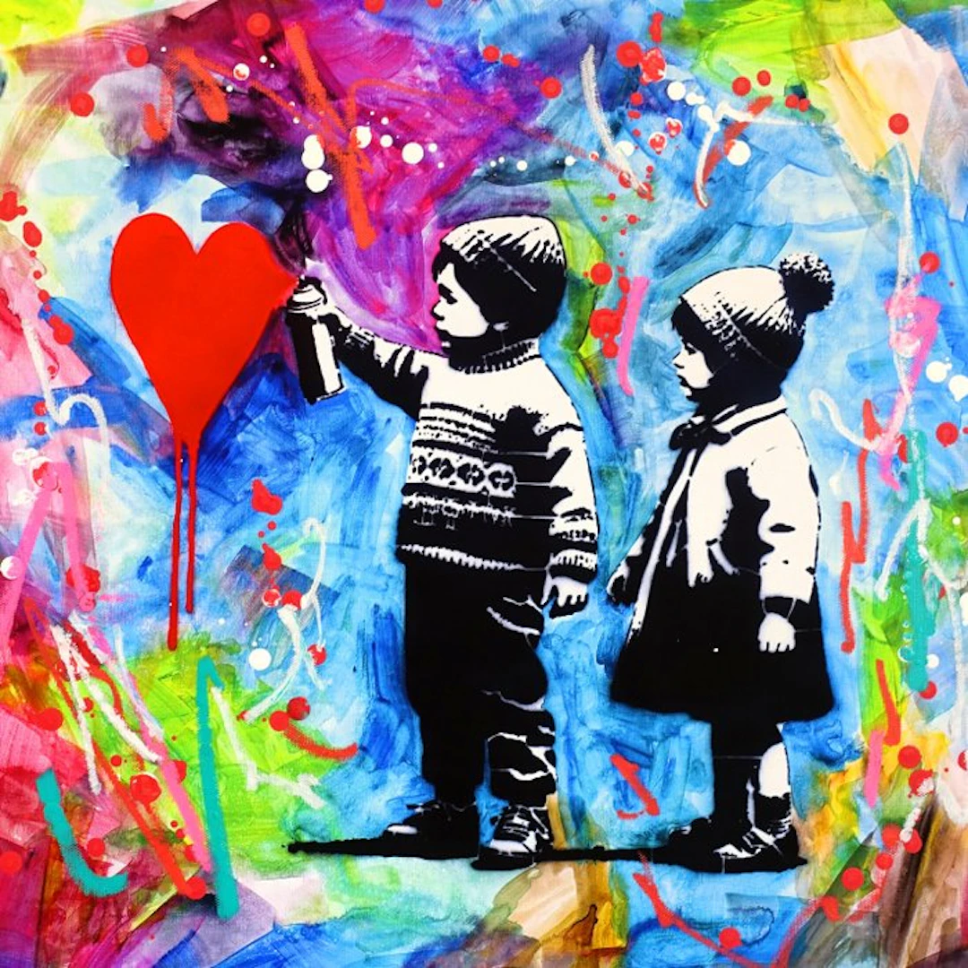 Golden Boy (2000) - “#LOVE” - Unique Original Painting - (1/1)