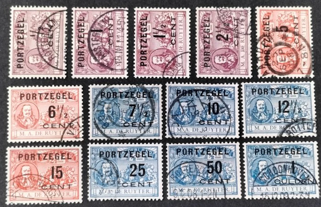 Netherlands 1907 - Postage overprinted in black