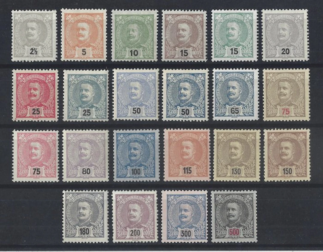Portugal 1895 - Carlos I complete series - Mundifil 126/39 + 140/47