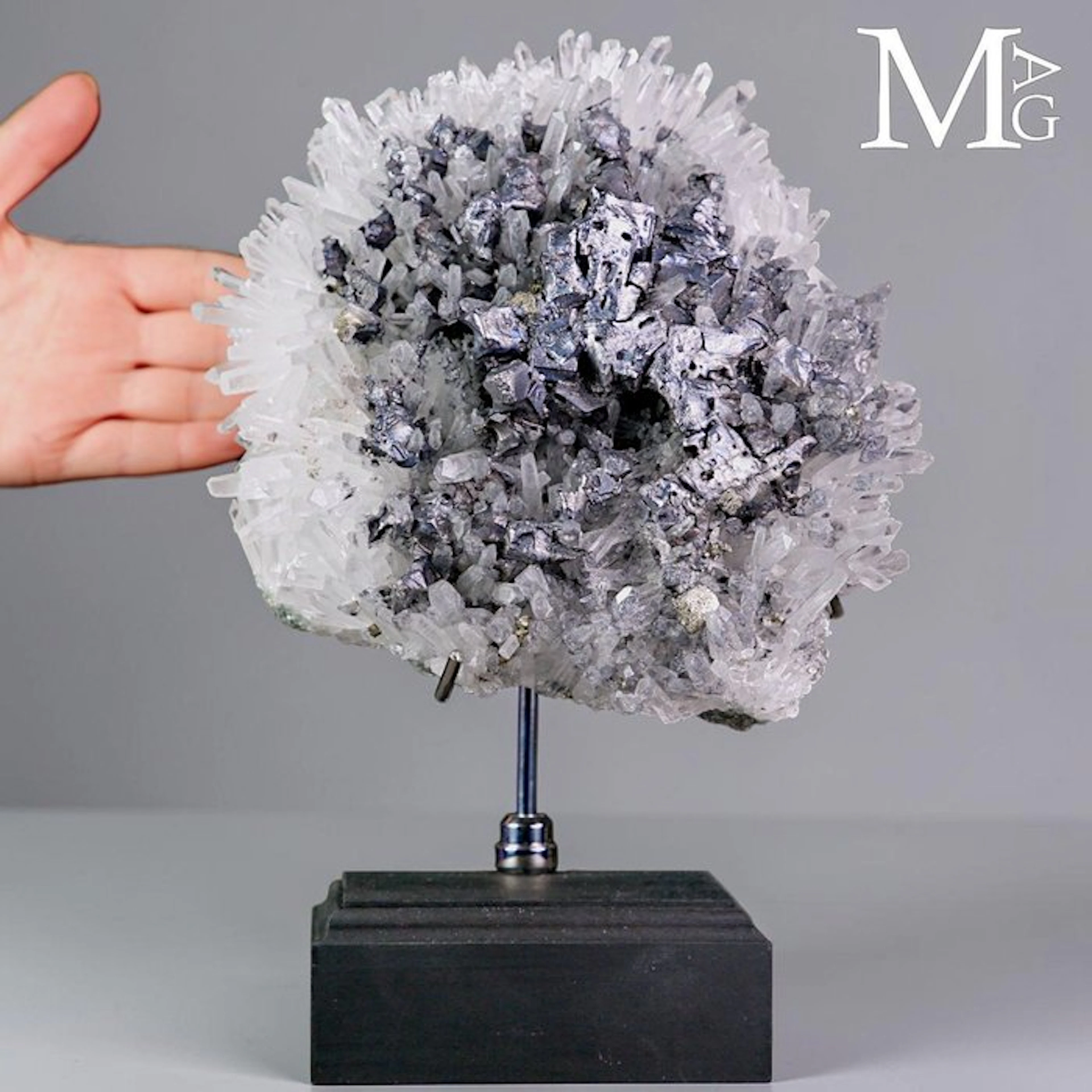 Radial Quartz with Galena from Madan