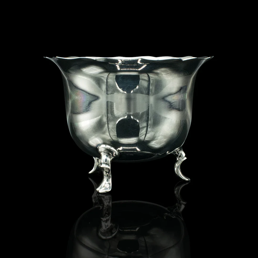 Small Antique Serving Bowl, English, Silver Plate, Condiment Pot