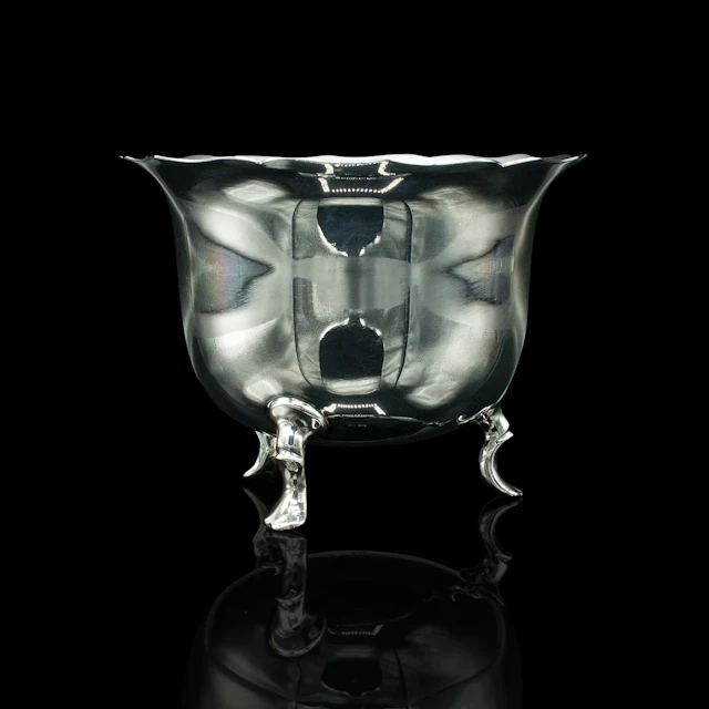 Small Antique Serving Bowl, English, Silver Plate, Condiment Pot