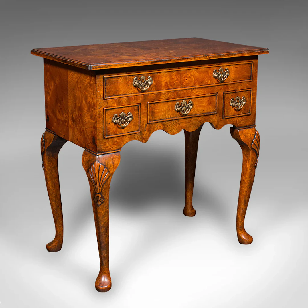 Vintage Georgian Revival Side Table, English, Walnut, Lowboy, Reception