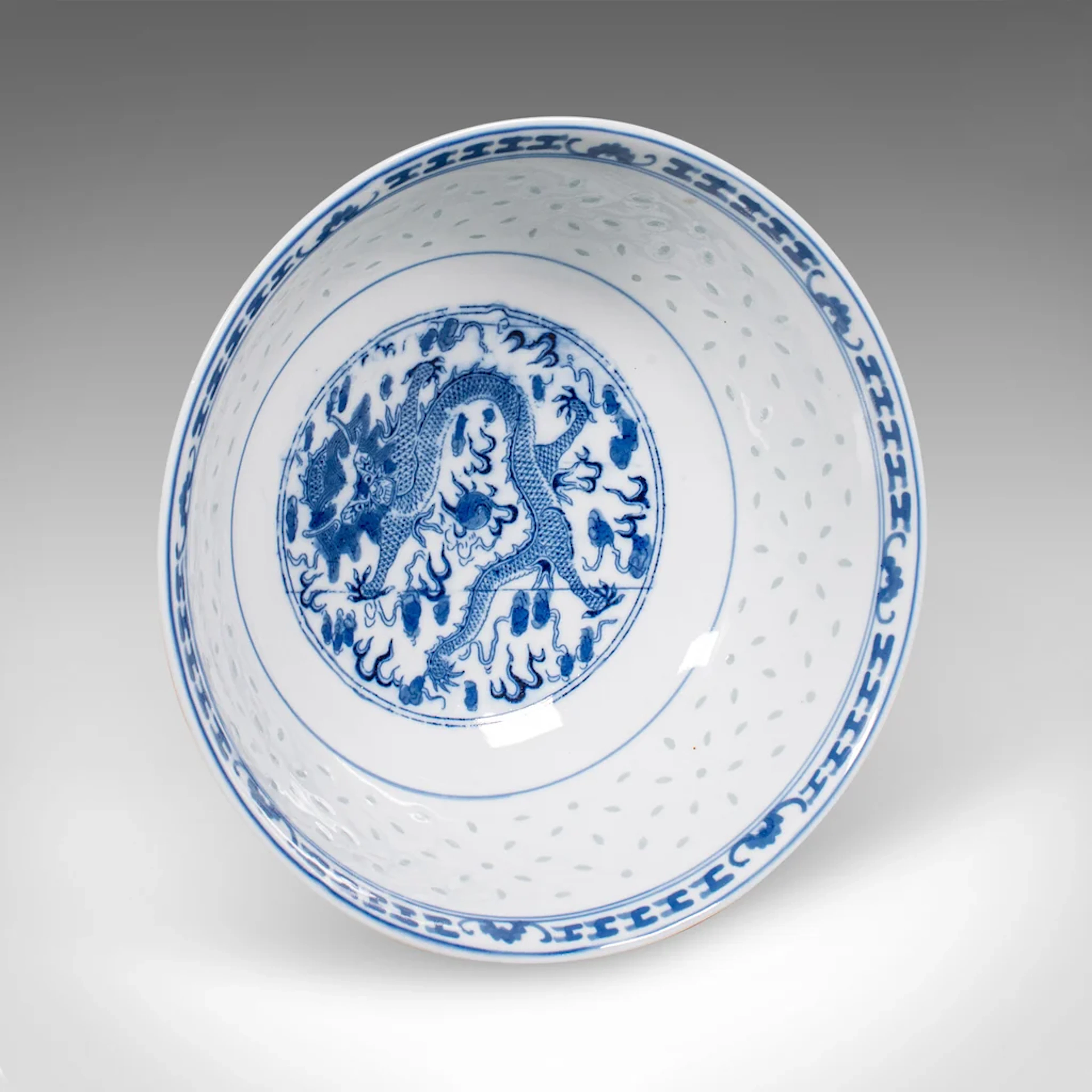 Vintage Display Bowl, Oriental Ceramic, Decorative, Serving Dish