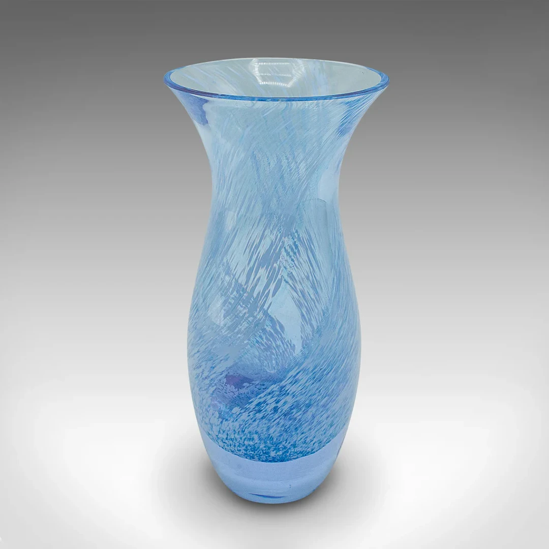 Small Vintage Spiral Motif Posy Vase, Scottish, Art Glass, Flower Sleeve, Decor