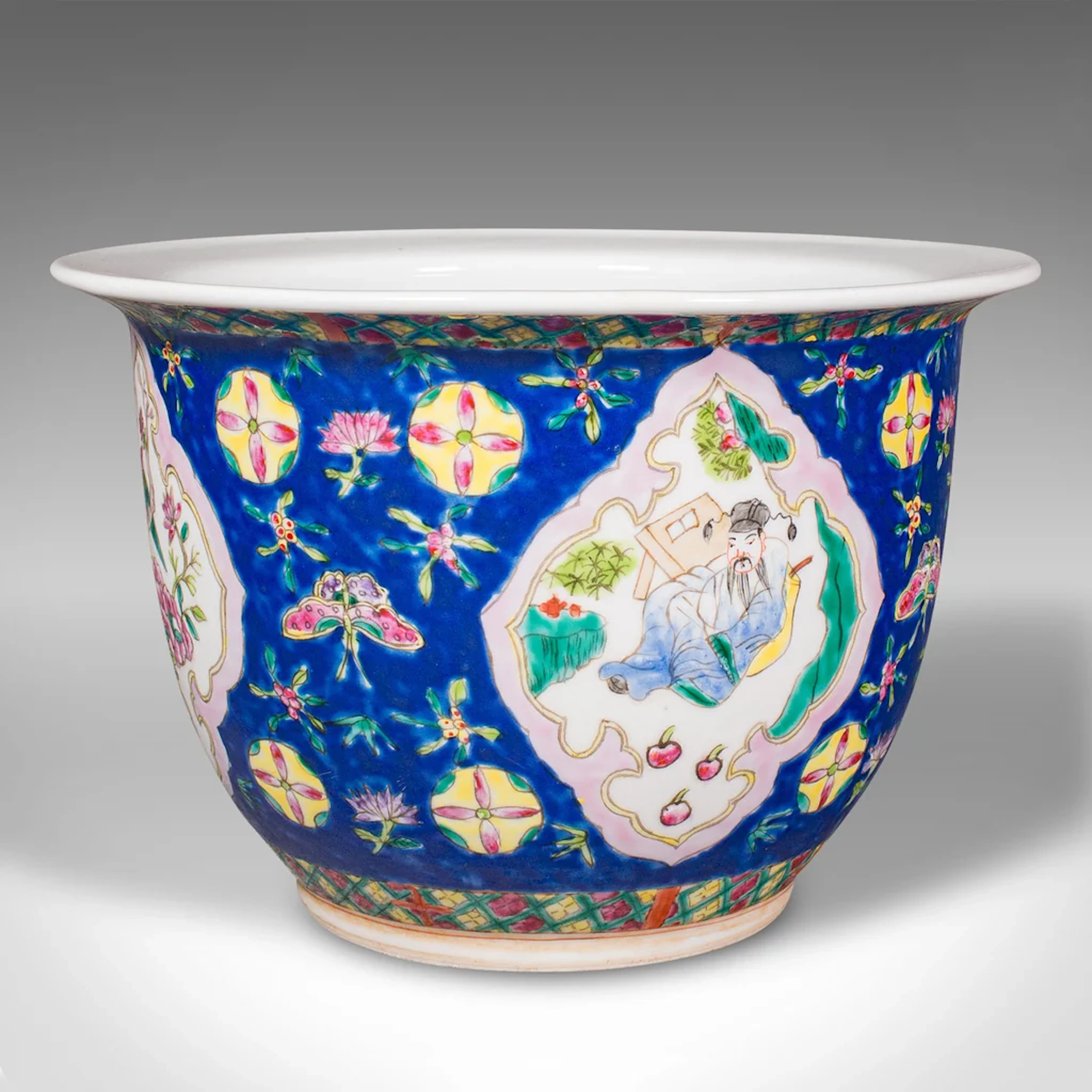 Antique Decorative Jardiniere, Chinese, Ceramic Planter, Qing Dynasty
