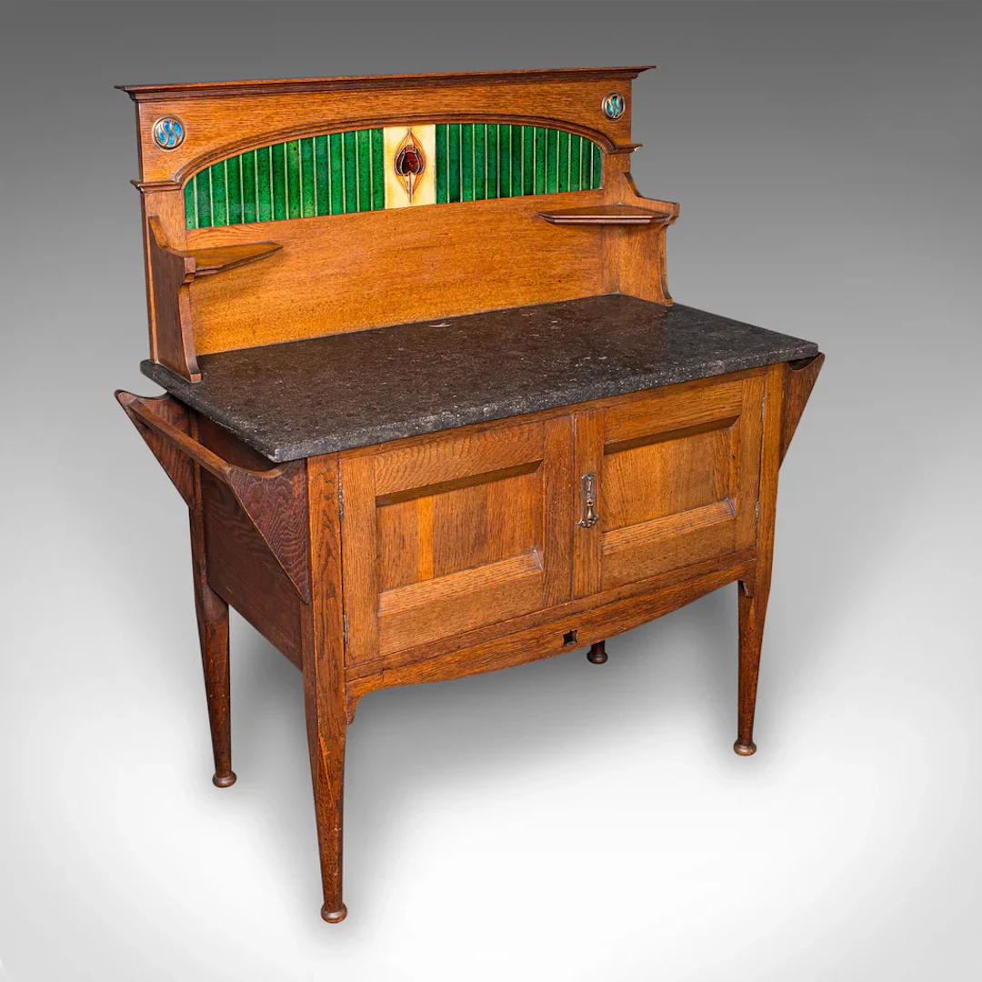 Antique Townhouse Washstand, English, Arts & Crafts, Bathroom Cabinet