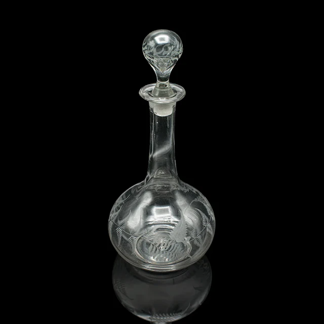 Vintage Wine Decanter, English, Glass, Aerator, Liqueur Vessel, Mid