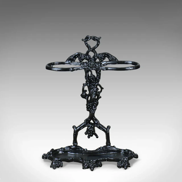 Vintage Umbrella, Stick Stand, Cast Iron, Coalbrookdale Manner, C20th