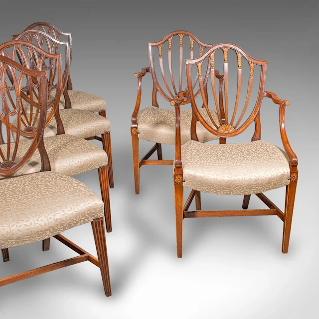 Antique Dining Chair Suite, English, Carver & Slipper Chairs, Georgian, C.1800